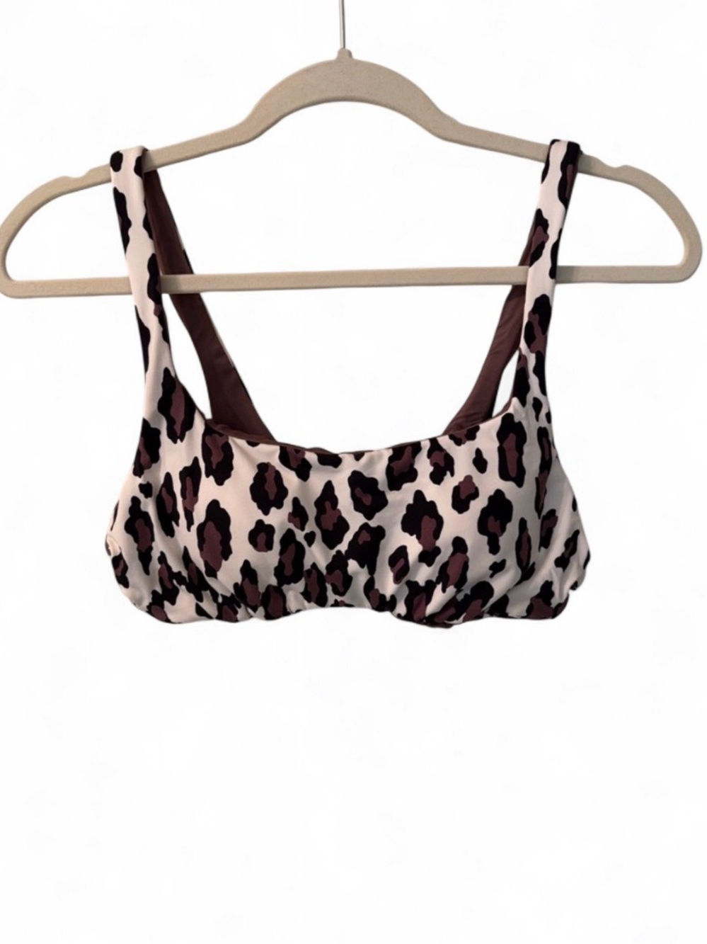 Time & Tru Reversible Leopard Print Swimsuit Top